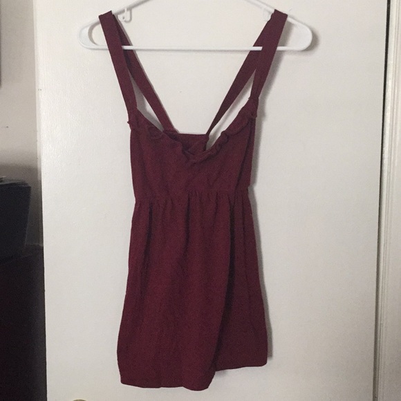 Burgundy women’s cross back tank top - Picture 1 of 3